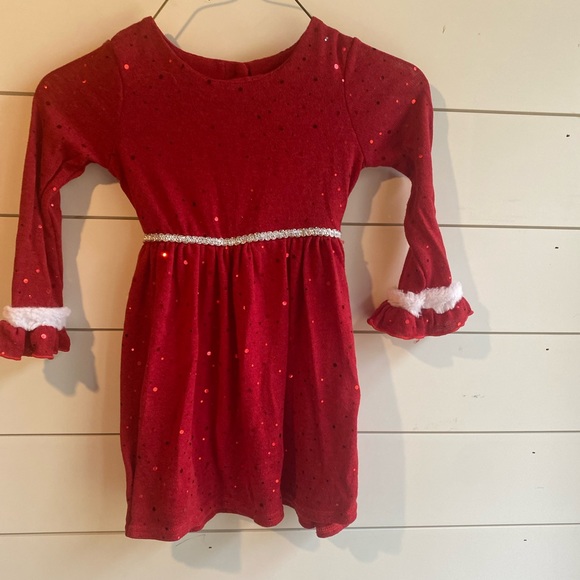white christmas dresses Kids Red & White Dot Pom Pom Christmas Tree Tulle Dress – Little-Minnows main image 0